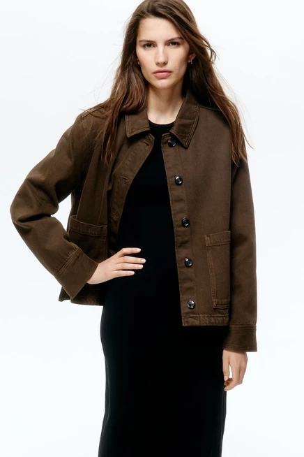 Женская джинсовая куртка H&M, темно-хаки