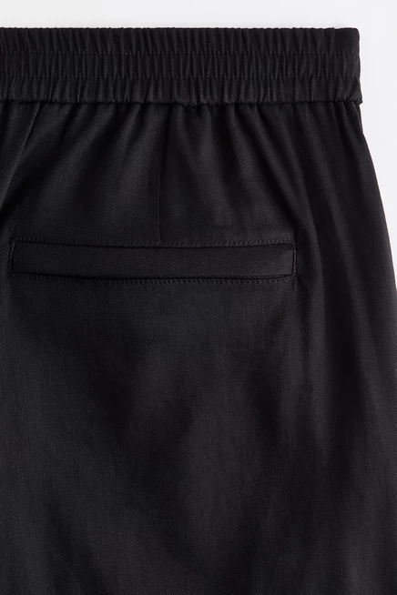 Мужские шорты H&M из льняной смеси, черные