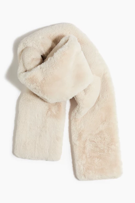 Женский шарф H&M Fluffy, светло-бежевый