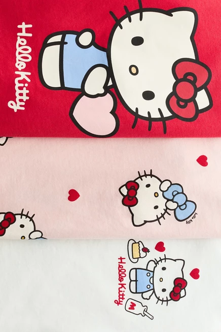 Детские футболки H&M 3 шт., светло-розовые с Hello Kitty