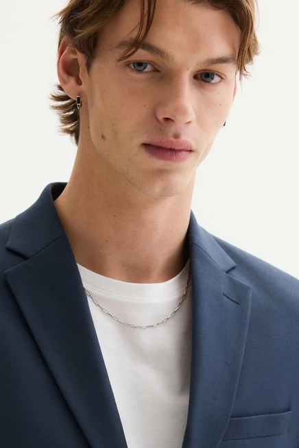 Мужской пиджак H&M, зауженный, темно-синий