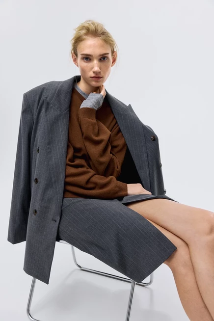 Женский свитер H&M тонкий кашемировый, коричневый