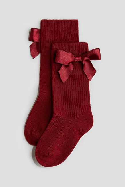 Детские гольфы H&M с бантиком, красные