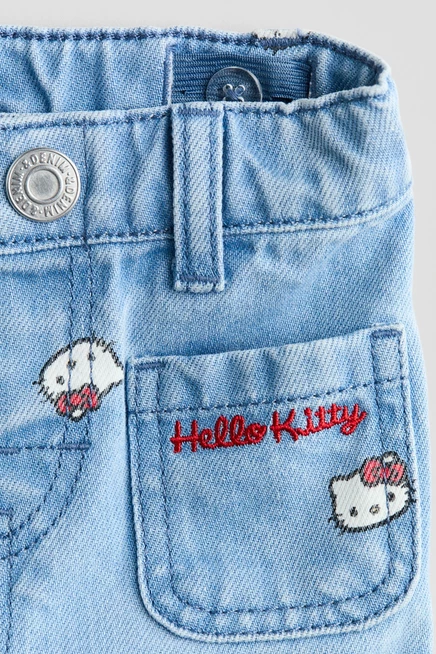 Детские джинсы H&M с принтом, светло-голубые
