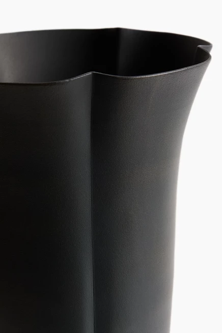 Large Fluted Metal Vase black