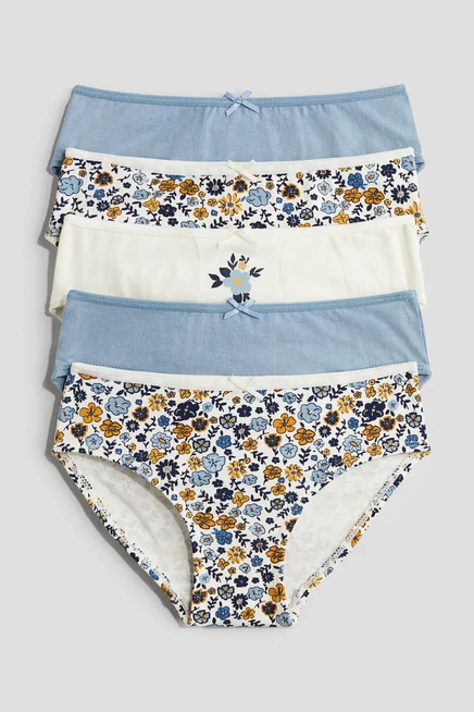 Детские трусики H&M, 5 шт., синие и цветочные