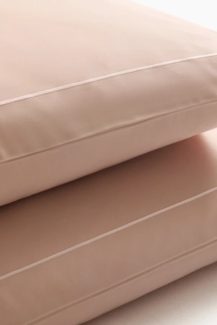Наволочки H&M, хлопковый сатин, 2 шт., пудрово-розовые