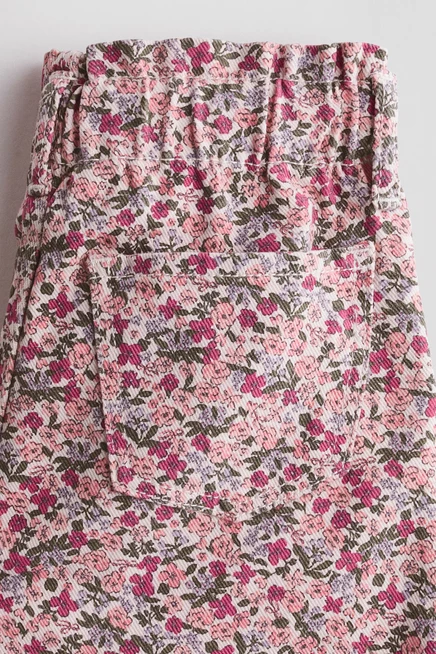 Детские джинсы H&M Daisy, пыльно-розовые с цветами