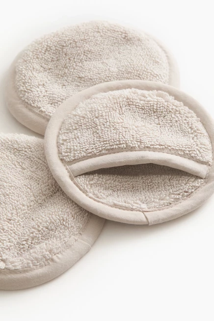 7-Pack Egyptian Cotton Facial Cleansing Pads light beige