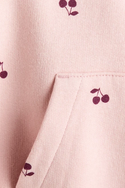 Детская толстовка на молнии H&M, светло-розовая с вишнями