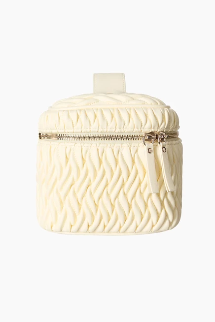 Косметичка H&M стеганая, 21×13×13 см, желтая