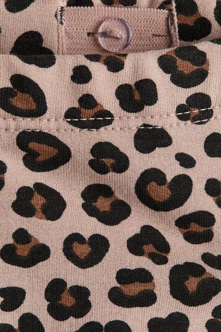 Brushed-Inside Leggings light beige/leopard print