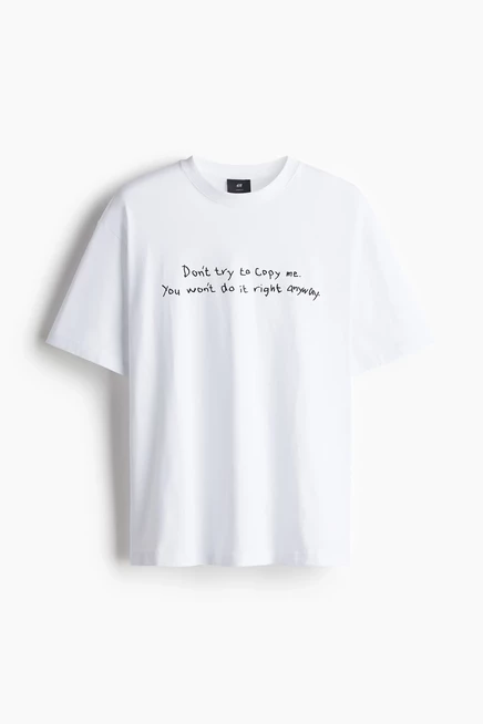 Мужская футболка H&M с принтом «Копи», белая