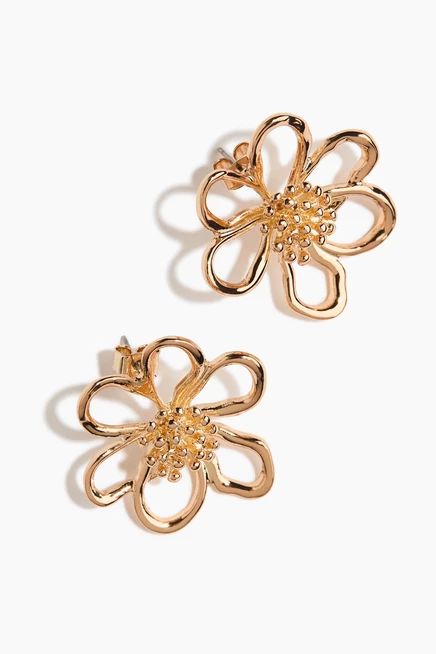 Женские серьги‑гвоздики H&M в форме цветка, золотистые