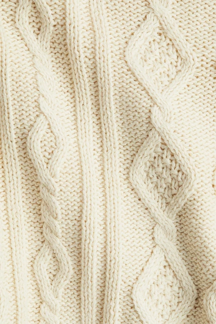 Свитер кабельной вязки light beige