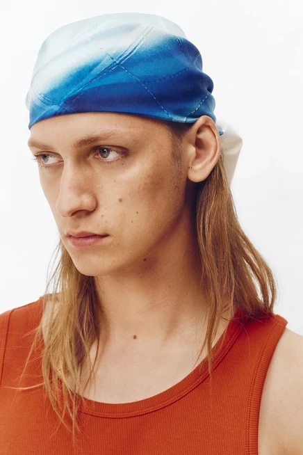 Мужской шарф H&M из шёлковой смеси, синий в клетку