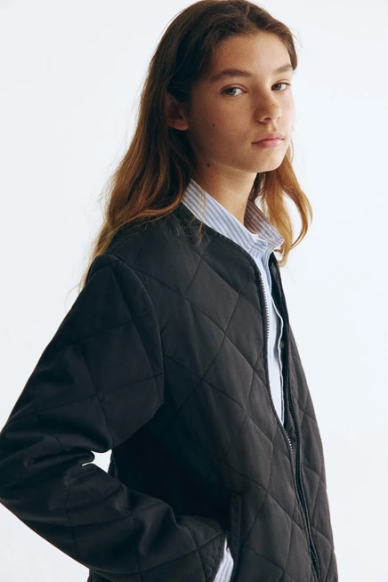 Детская стеганая куртка H&M, темно-серая