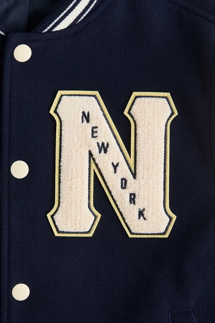Бейсбольная куртка с аппликацией navy blue/new york