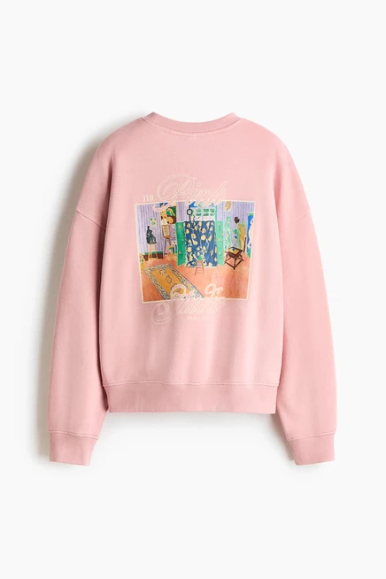 Женский свитшот H&M оверсайз с принтом, розовый/Matisse