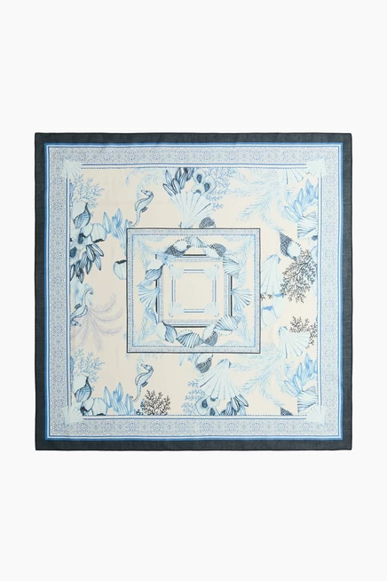 light blue/patterned
