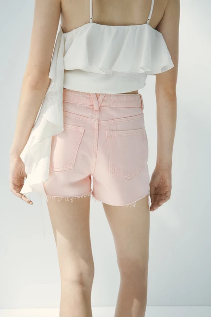 Женские джинсовые шорты H&M, светло-розовые