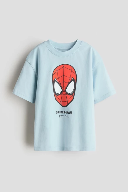 light blue/spider-man