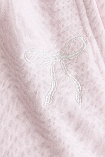 Straight-Leg Brushed-Inside Joggers pale pink