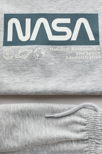 Детский комплект H&M, серый меланж с принтом NASA