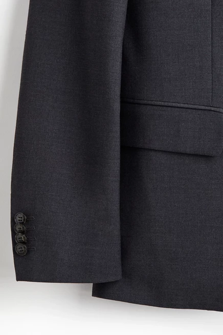 Skinny-Fit Single-Breasted Jacket dark gray