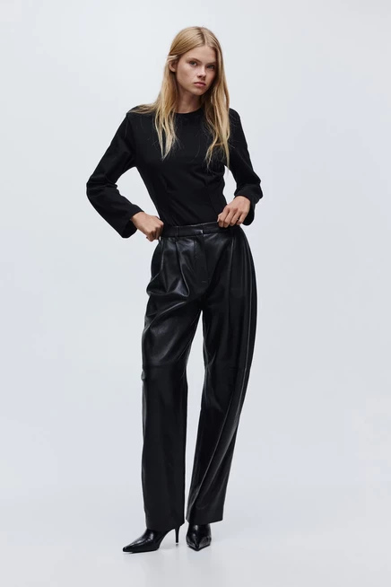 Женское боди H&M с зауженной талией, черное