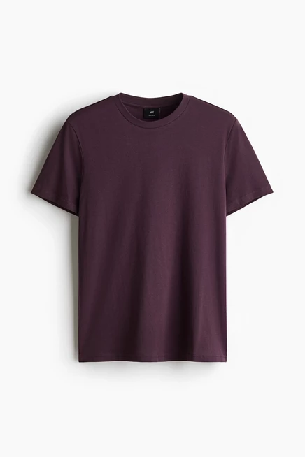 Мужская футболка H&M Regular Fit, баклажановая
