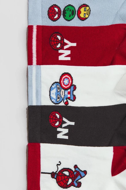 Носки H&M, 7 пар, голубые с героями Marvel