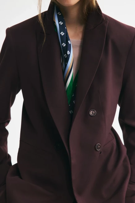 Double-Breasted Casual Blazer dark brown