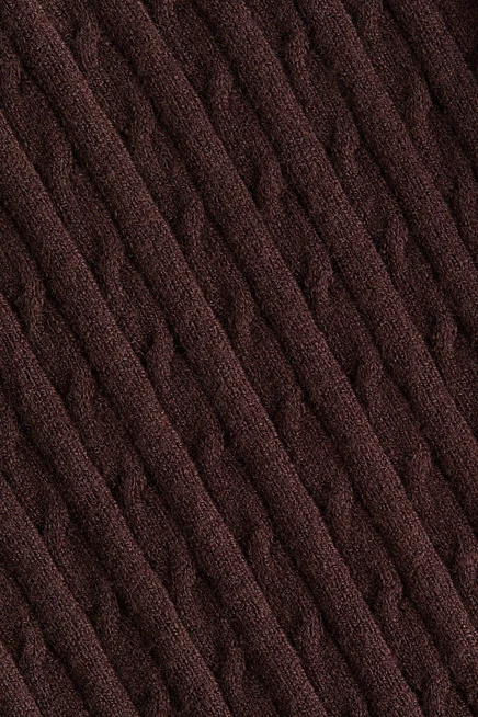 Flared Cable-Knit Leggings dark brown