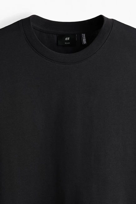 Мужская футболка H&M свободного кроя с COOLMAX®, черная