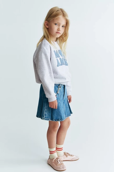 Детский свитшот H&M Mon Amie, серый меланж