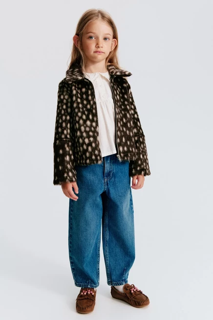 Fuzzy Jacket dark brown/dotted