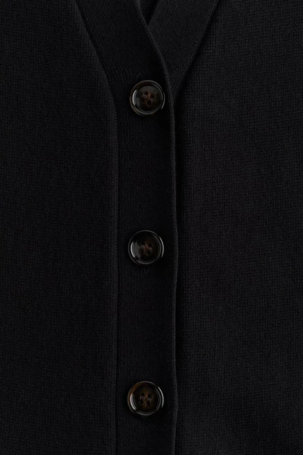 Женский кардиган H&M с баской, из шелковой смеси, черный