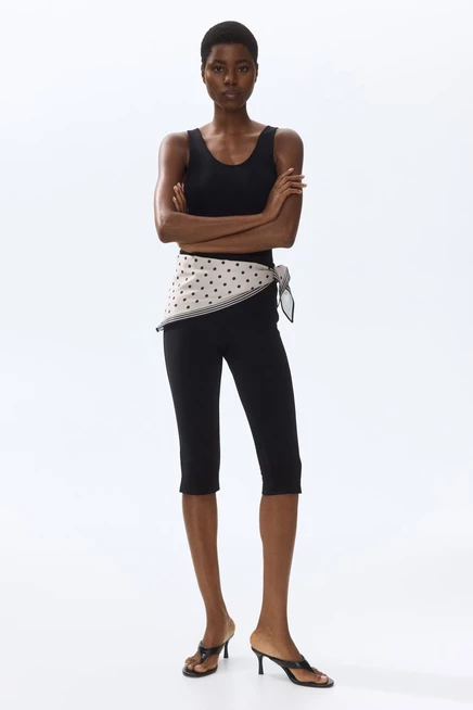 Женские легинсы H&M 3/4 с шарфом, черные