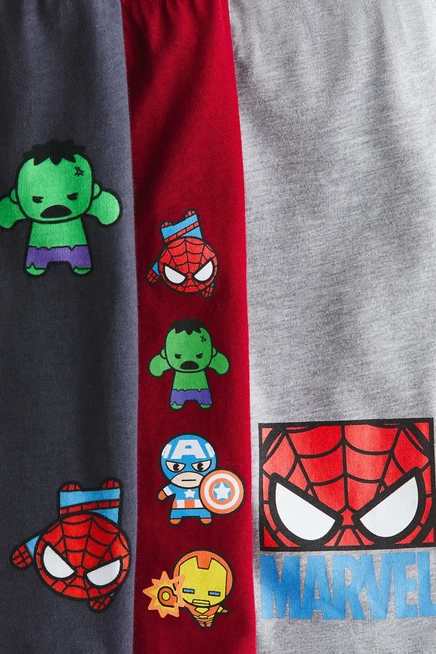 Детские шорты H&M, 3 шт., Marvel, темно-красные