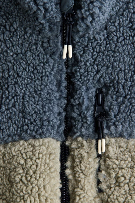 Teddy Fleece Jacket dark blue/color block