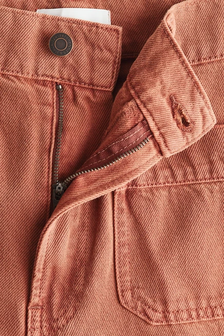 Женские джинсы H&M Straight High, терракотовые