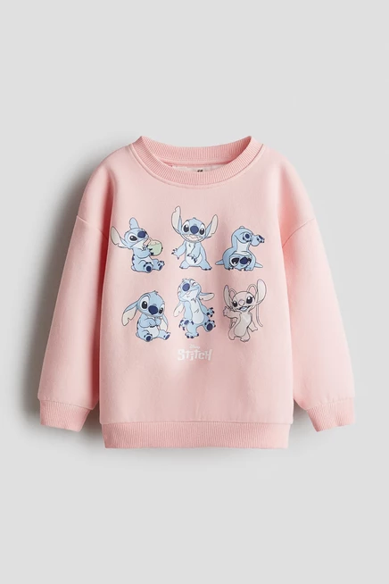 Детский свитшот H&M Lilo & Stitch, розовый