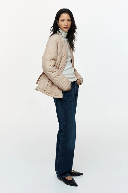 Женская стеганая куртка H&M THERMOLITE, светло-бежевая