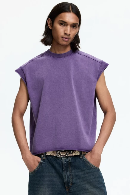 Мужская майка H&M Oversized Boxy, фиолетовая