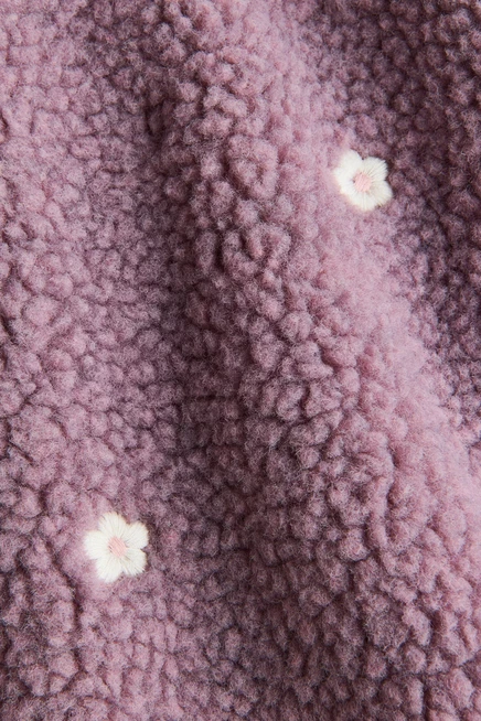 Printed Teddy Fleece Jacket purple/floral