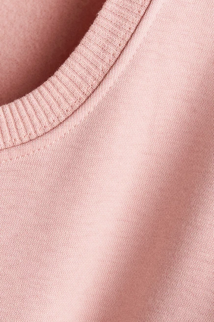 Motif-Detail Brushed-Inside Sweatshirt powder pink/teddy bear