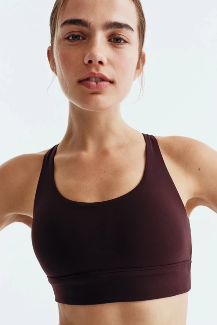 Спортивный бюстгальтер H&M SoftMove, сливово-шоколадный