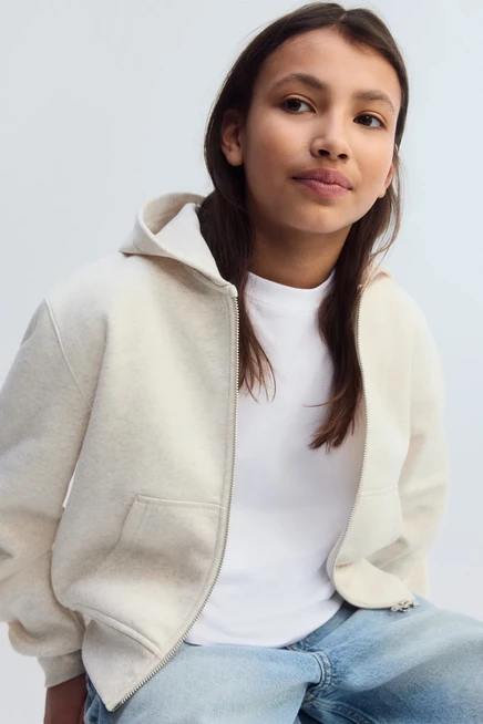 Детская толстовка на молнии H&M с начесом, белая