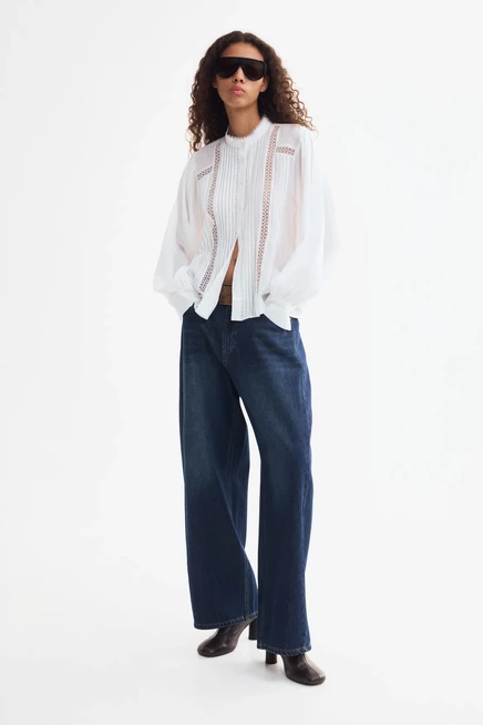 Lace-Inset Blouse white